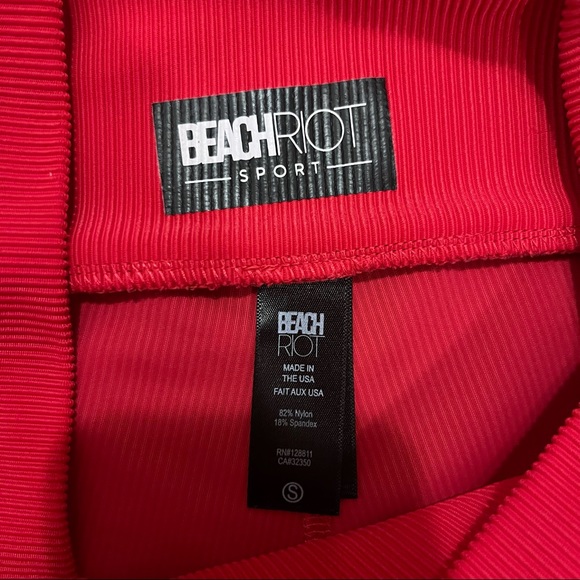 Beach Riot Cara Ribbed Leggings - Red - Picture 7 of 9